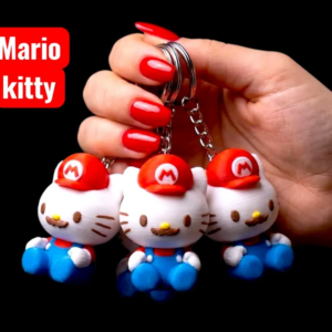 Hello Kitty Mario Keychains