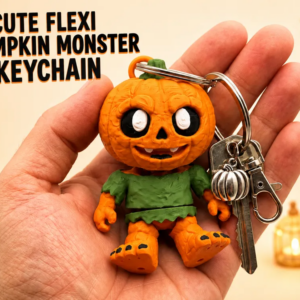 Pumpkin Monster Keychain